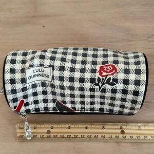 Lulu Guinness Black and White Patterned Pouch NWT-vintage